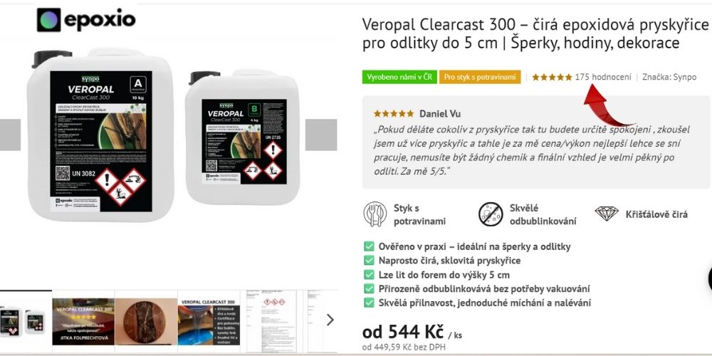 Skvělé hodnocení epoxidu Veropal Clearcast 300